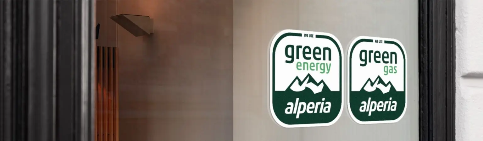 Foto welches die Logos Alperia Green Energy und Green Gas zeigt
